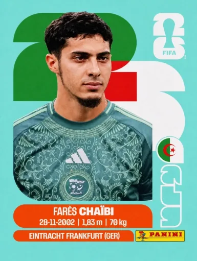 Figurita ALG-14 Farés Chaibi Mundial 2026