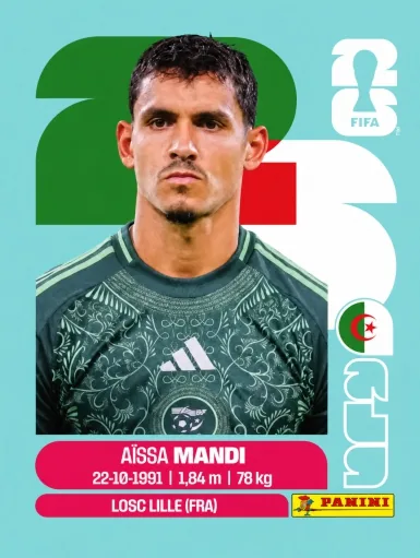 Figurita ALG-7 Aïssa Mandi Mundial 2026