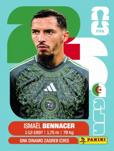 Figurita ALG-8 Ismael Bennacer Mundial 2026