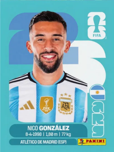 Figurita ARG-16 Nico Gonzalez Mundial 2026
