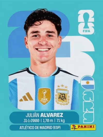 Figurita ARG-19 Julian Alvarez Mundial 2026