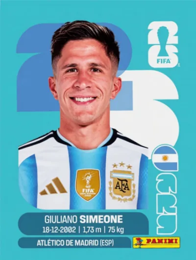 Figurita ARG-20 Giuliano Simeone Mundial 2026