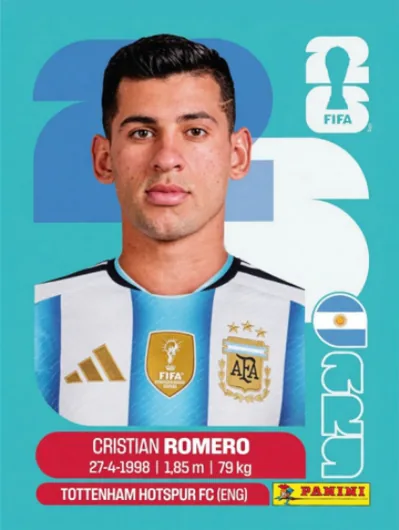 Figurita ARG-4 Cristian Romero Mundial 2026