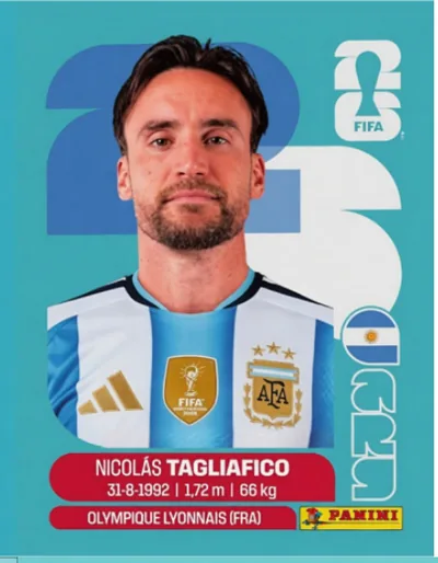 Figurita ARG-6 Nicolas Tagliafico Mundial 2026