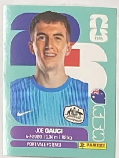 Figurita AUS-3 Joe Gauci Mundial 2026