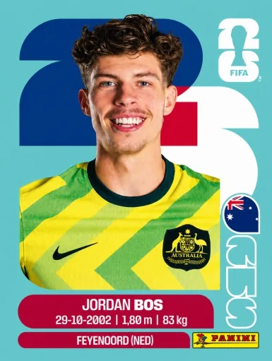 Figurita AUS-6 Jordan Bos Mundial 2026
