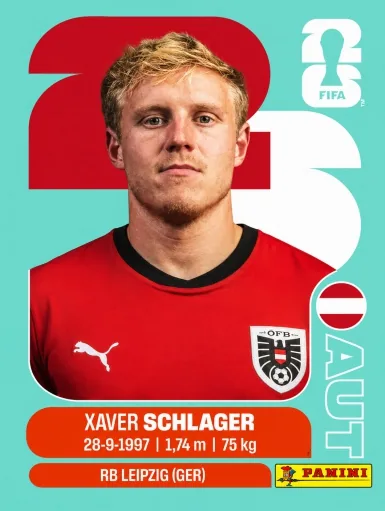 Figurita AUT-10 Xavier Schlager Mundial 2026