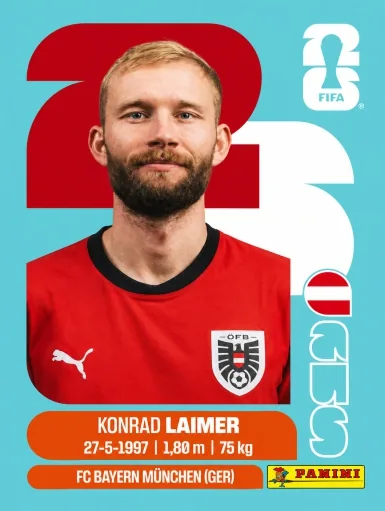 Figurita AUT-12 Konrad Laimer Mundial 2026