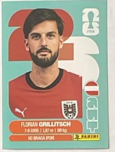 Figurita AUT-14 Florian Grillitsch Mundial 2026