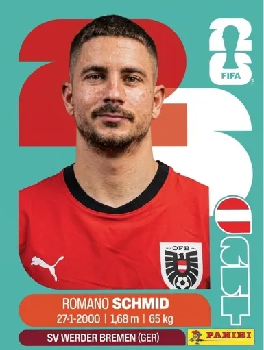 Figurita AUT-16 Romano Schmid Mundial 2026