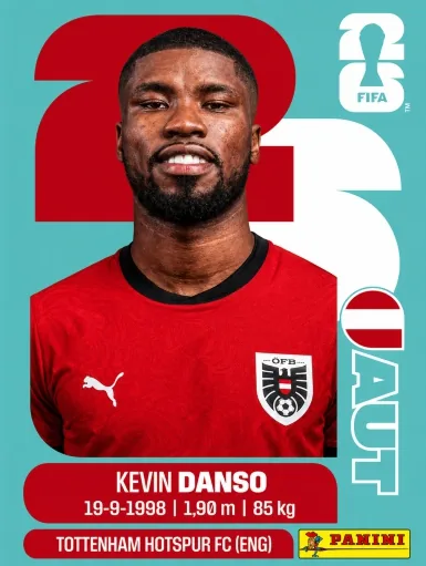 Figurita AUT-5 Kevin Danso Mundial 2026