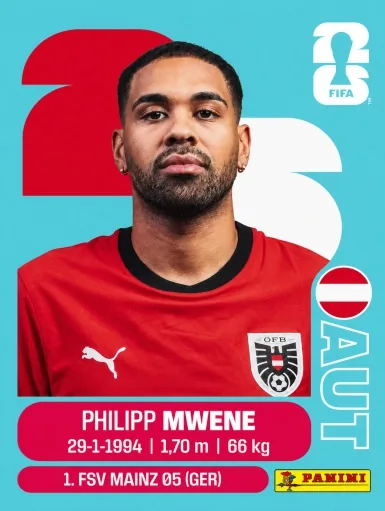 Figurita AUT-8 Phillipp Mwene Mundial 2026