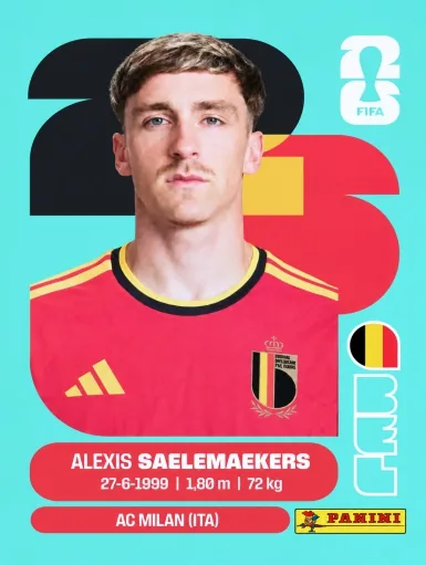 Figurita BEL-12 Alexis Saelemaekers Mundial 2026