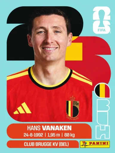 Figurita BEL-14 Hans Vanaken Mundial 2026