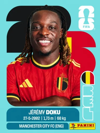 Figurita BEL-16 Jérémy Doku Mundial 2026