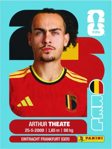 Figurita BEL-3 Arthur Theate Mundial 2026