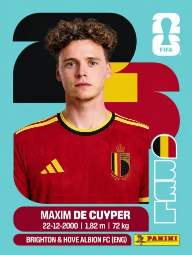 Figurita BEL-7 Maxim De Cuyper Mundial 2026
