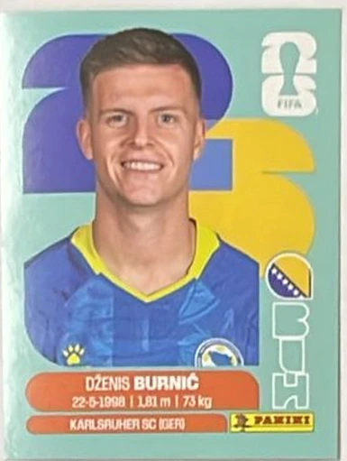 Figurita BIH-14 Dzenis Burnic Mundial 2026