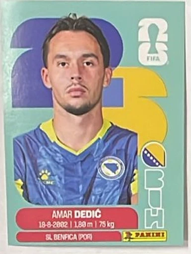 Figurita BIH-3 Amer Dedic Mundial 2026