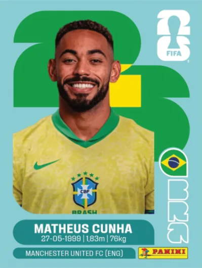 Figurita BRA-17 Matheus Cunha Mundial 2026