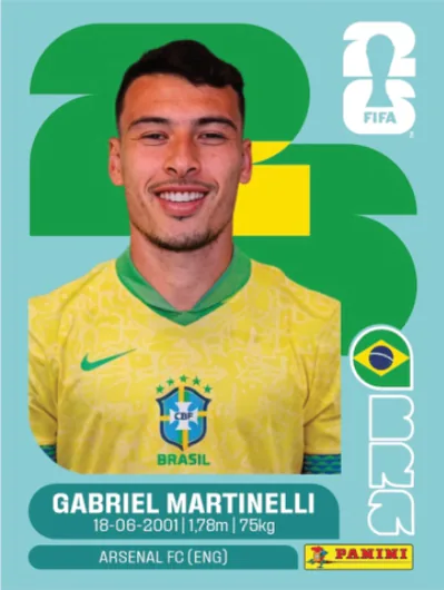 Figurita BRA-18 Gabriel Martinelli Mundial 2026