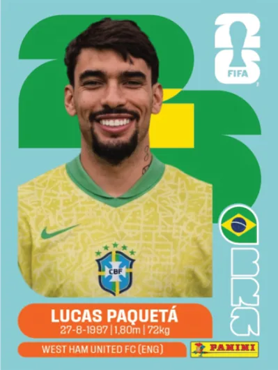 Figurita BRA-9 Lucas Paquetá Mundial 2026