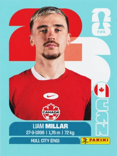 Figurita CAN-18 Liam Millar Mundial 2026