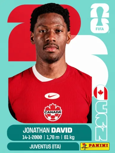 Figurita CAN-20 Jonathan David Mundial 2026