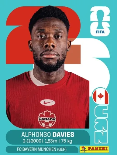 Figurita CAN-3 Alphonso Davies Mundial 2026