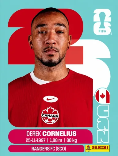 Figurita CAN-7 Derek Cornelius Mundial 2026