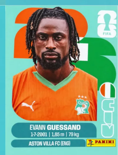 Figurita CIV-19 Evann Guessand Mundial 2026