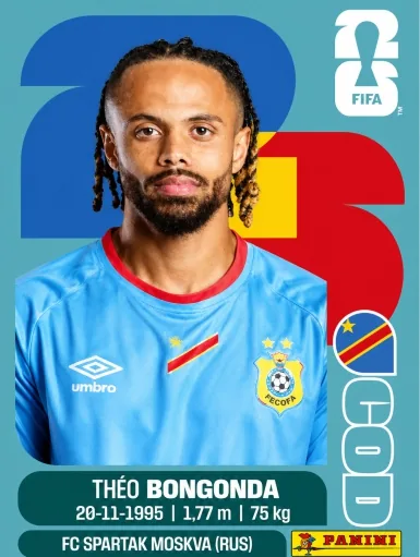 Figurita COD-14 Théo Bongonda Mundial 2026