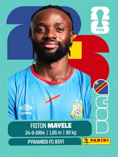 Figurita COD-18 Fiston Mayele Mundial 2026