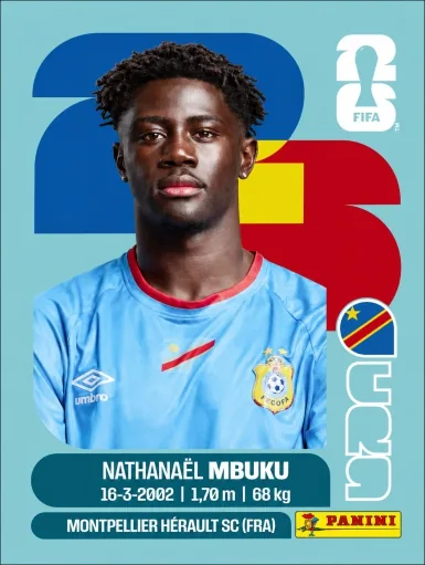 Figurita COD-20 Nathanaël Mbuku Mundial 2026