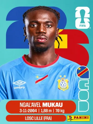 Figurita COD-9 Ngal'ayel Mukau Mundial 2026