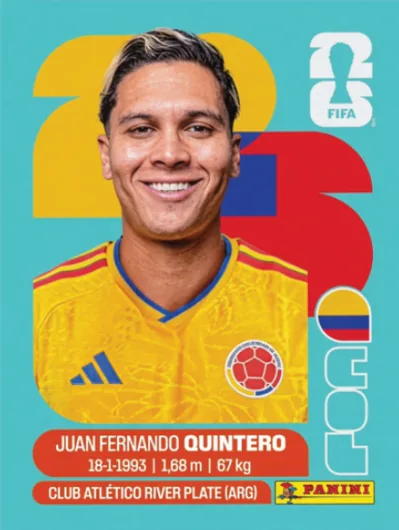 Figurita COL-15 Juan Fernando Quintero Mundial 2026