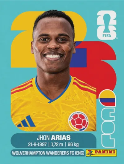 Figurita COL-17 Jhon Arias Mundial 2026