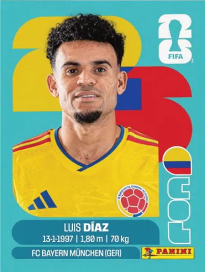 Figurita COL-20 Luis Diaz Mundial 2026