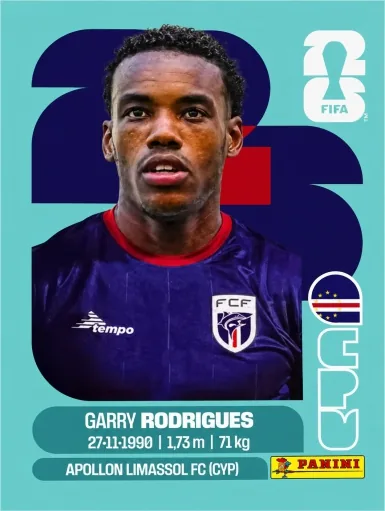 Figurita CPV-15 Garry Rodrigues Mundial 2026