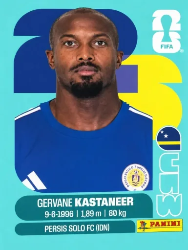 Figurita CUW-19 Gervane Kastaneer Mundial 2026