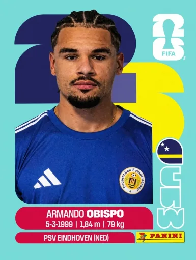Figurita CUW-3 Armando Obispo Mundial 2026