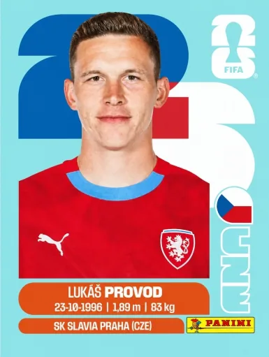 Figurita CZE-10 Lukas Provod Mundial 2026