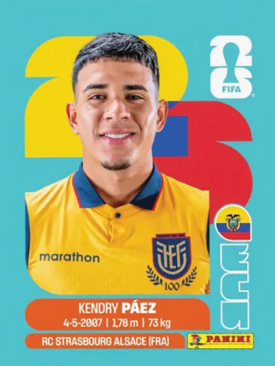 Figurita ECU-11 Kendry Paez Mundial 2026