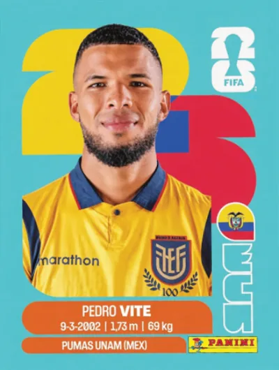 Figurita ECU-12 Pedro Vite Mundial 2026