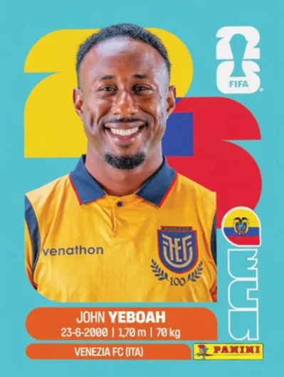 Figurita ECU-14 John Veboah Mundial 2026