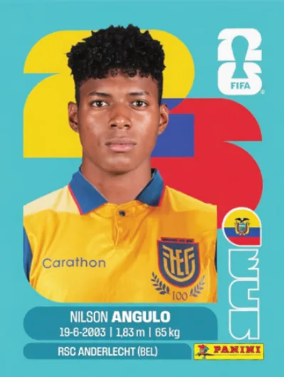 Figurita ECU-17 Nilson Angulo Mundial 2026