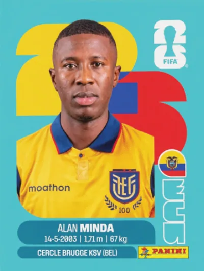Figurita ECU-18 Alan Minda Mundial 2026