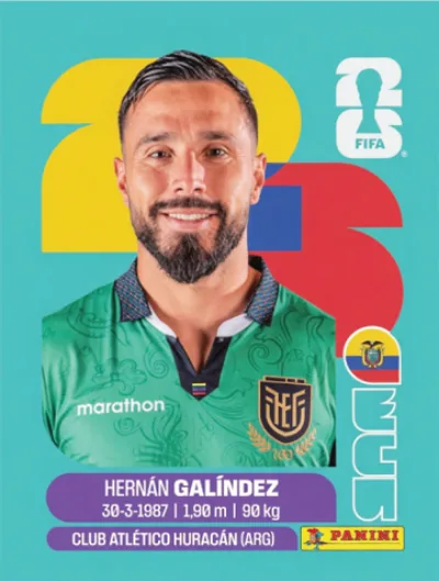 Figurita ECU-2 Hernán Galíndez Mundial 2026