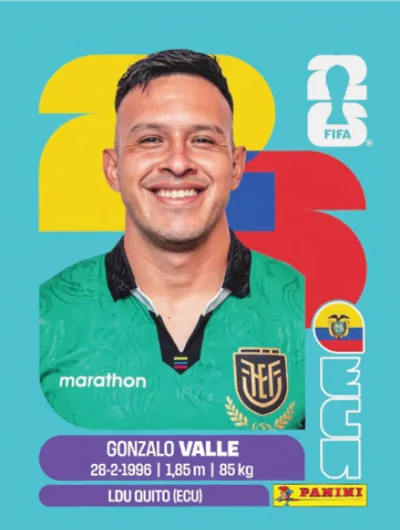 Figurita ECU-3 Gonzalo Valle Mundial 2026