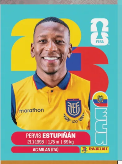 Figurita ECU-5 Pervis Estupiñán Mundial 2026
